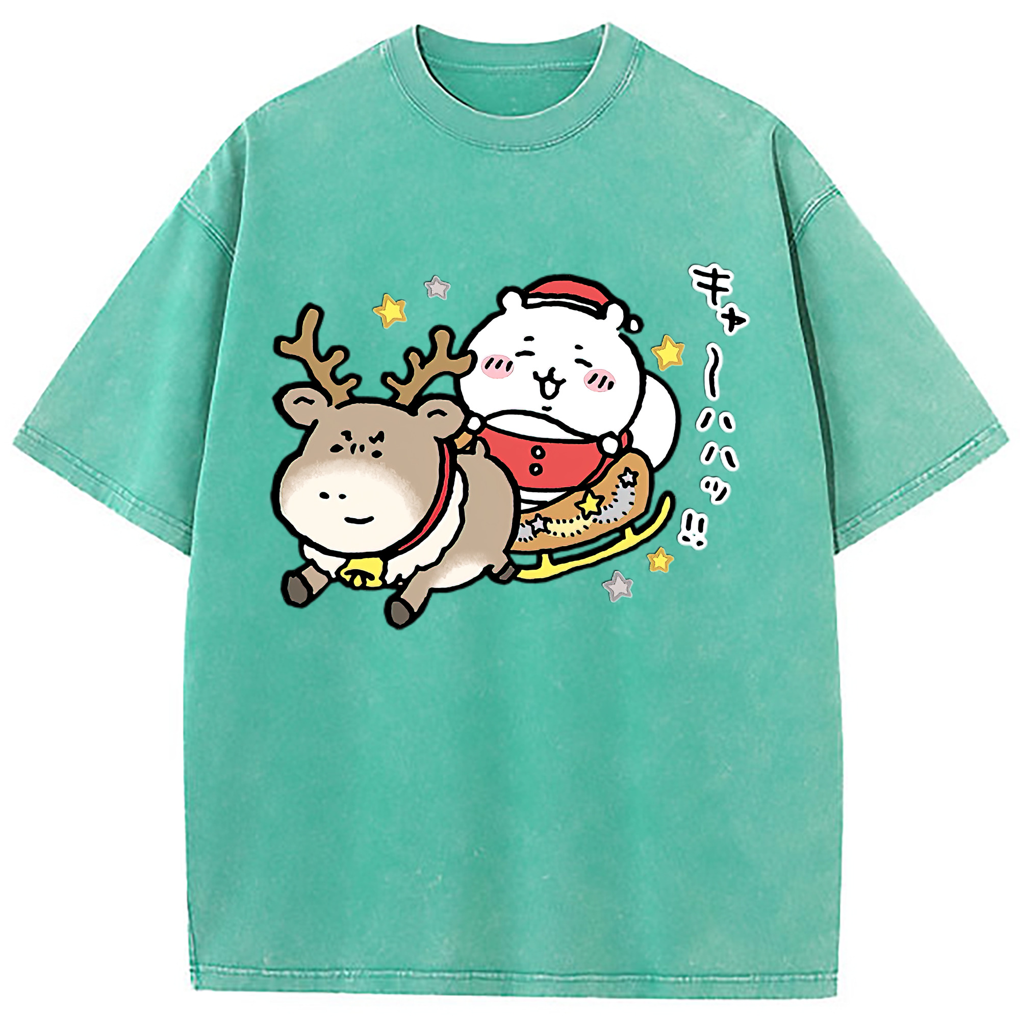 （画像用） ちいかわ ちいかわ Chii-kawa chiikawa 綿100% ヴィンテージ風 半袖Tシャツ（フロントプリント）